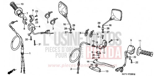 HANDLE LEVER/SWITCH/CABLE NX125V de 1997